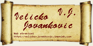 Veličko Jovanković vizit kartica